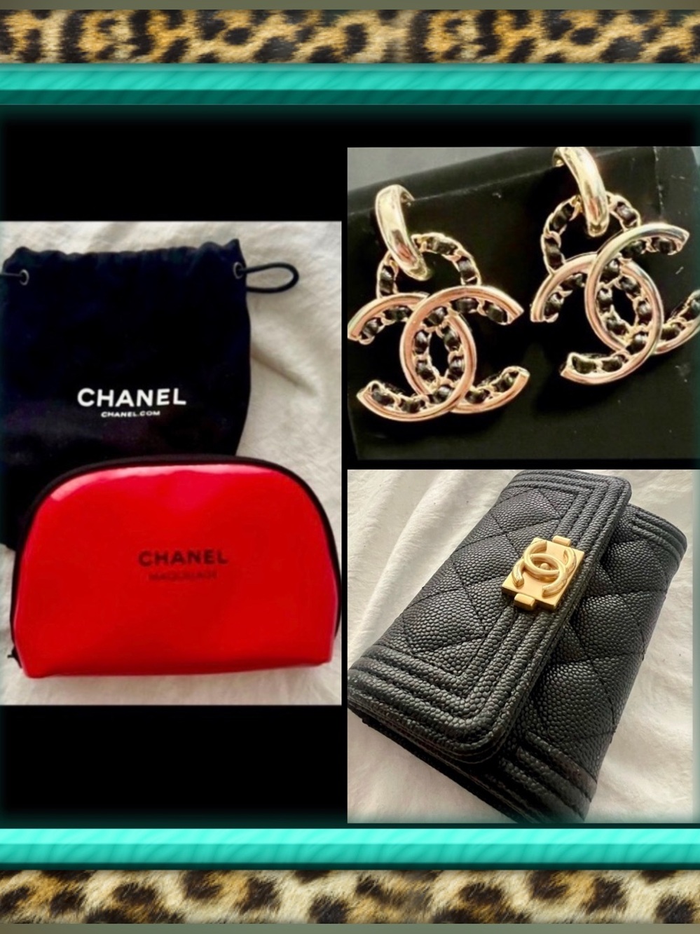 👑✅PRICE FIRM✅ Fashion Red Mini Cosmetic Case with wallet and set of earrings.